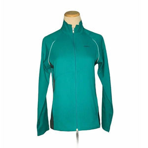 Reebok green Long Sleeves Full Zip Lightweight Mesh Lining Jacket S